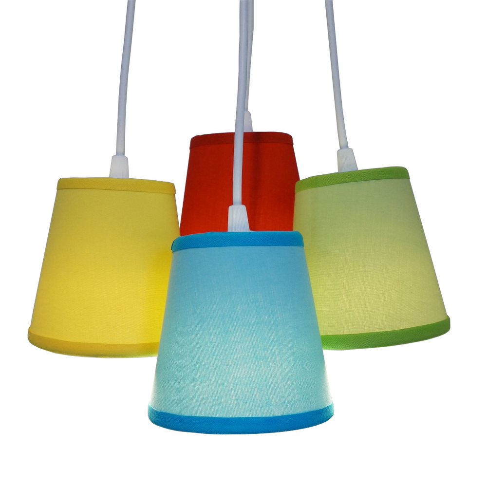 Lustre Pendente Cacho 4 Cúpulas Coloridas Lustre Pendente Cacho 4 Cúpulas Coloridas