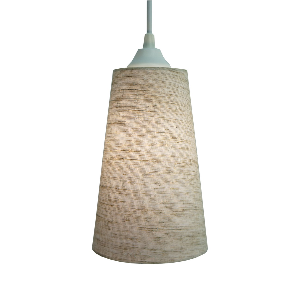 Luminária Pendente Tecido Linho Bege Luminária Pendente Tecido Linho Bege