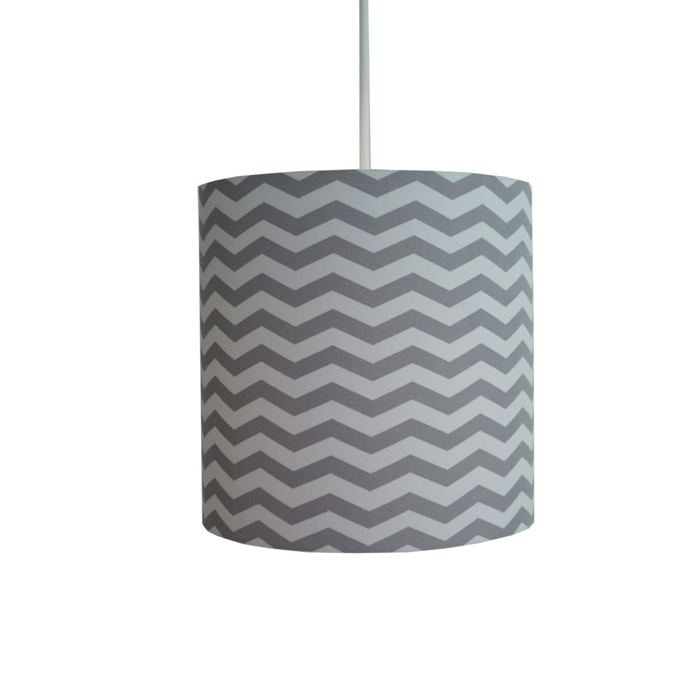 Luminária Pendente Chevron Cinza e Branco Luminária Pendente Chevron Cinza e Branco