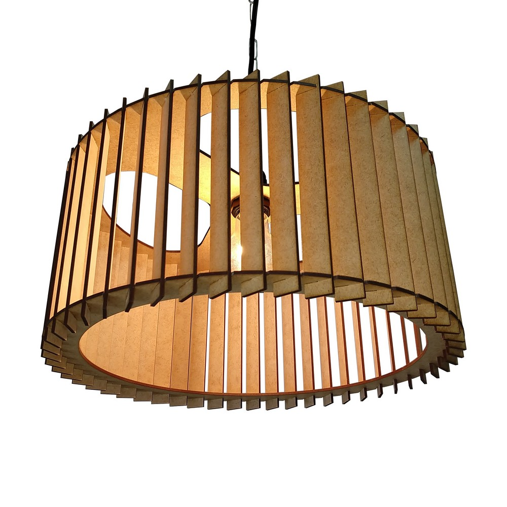 Lustre Luminária Pendente de Madeira MDF Mod. Paris GD Inclinado Lustre Luminária Pendente de Madeira MDF Mod. Paris GD Inclinado
