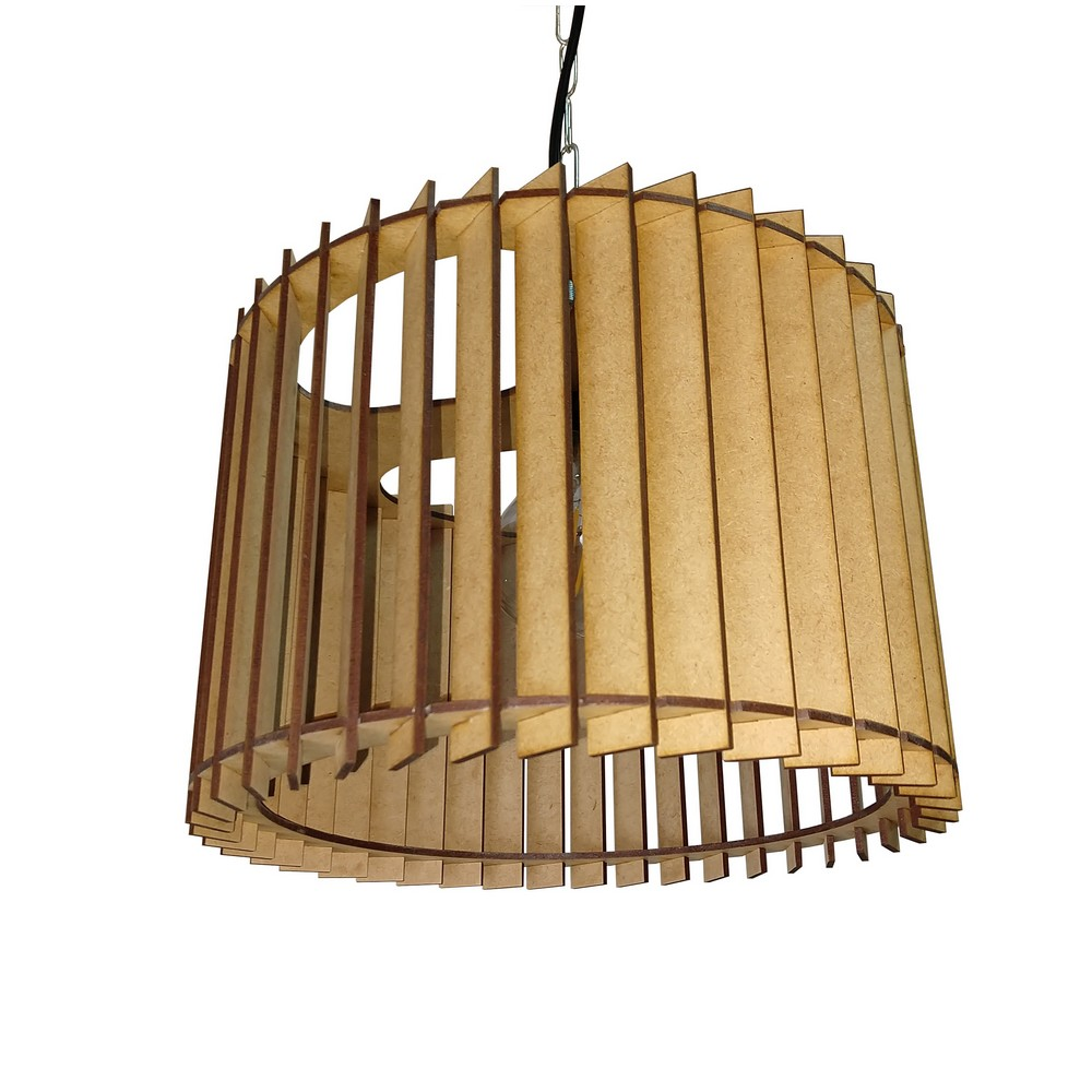 Lustre Luminária Pendente de Madeira MDF Mod. Paris Pq Inclinado Lustre Luminária Pendente de Madeira MDF Mod. Paris Pq Inclinado