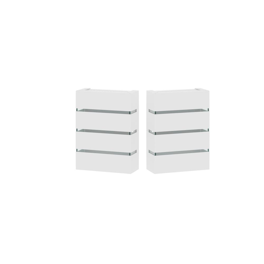 Kit 2 Arandelas de Parede Slim 1303 Branco com Focos e 3 Frisos - RPM Móveis Kit 2 Arandelas de Parede Slim 1303 Branco com Focos e 3 Frisos - RPM Móveis