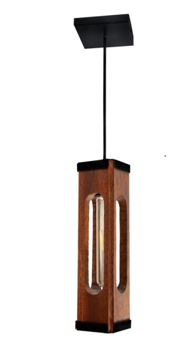 Luminária Pendente Indiana Moderno em Madeira com Lâmpada T30 Luminária Pendente Indiana Moderno em Madeira com Lâmpada T30