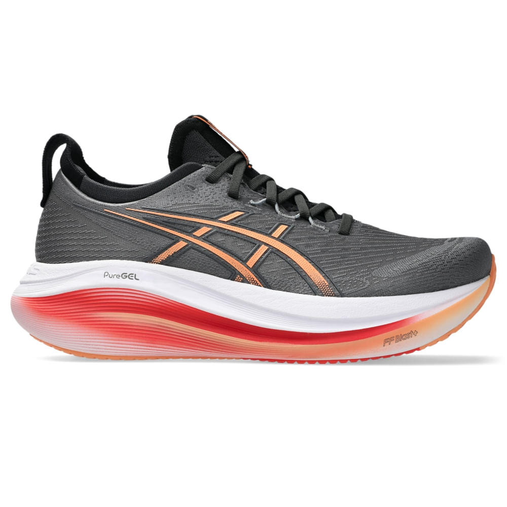 Tênis ASICS GEL-Nimbus 27 - Masculino - Cinza/Rosa Tênis ASICS GEL-Nimbus 27 - Masculino - Cinza/Rosa
