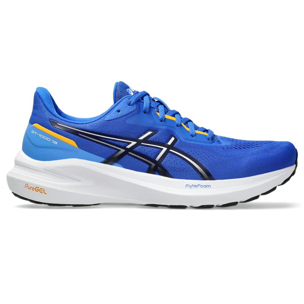 Tênis ASICS GT-1000 13 - Masculino - Azul/Branco Tênis ASICS GT-1000 13 - Masculino - Azul/Branco