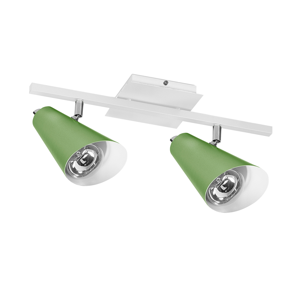 Spot De Sobrepor Para 2 Lâmpadas E27 Design Pt02 Cor Verde Spot De Sobrepor Para 2 Lâmpadas E27 Design Pt02 Cor Verde