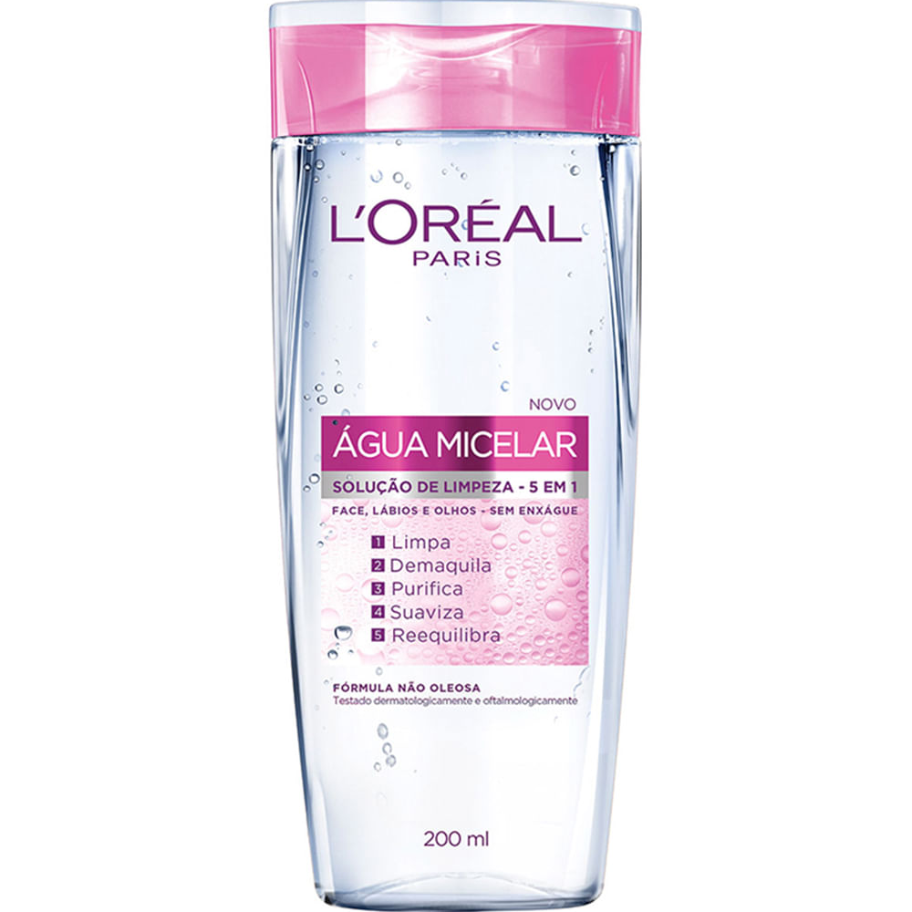 Água micelar loréal paris regular solução limpeza 5 em 1 200ml Água micelar loréal paris regular solução limpeza 5 em 1 200ml