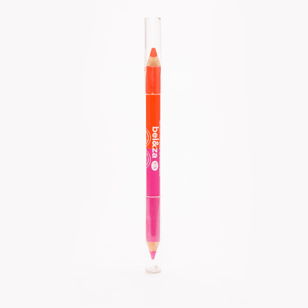 Lápis bicolor delineador de olhos e lábios color block beleza cea laranja e rosa Lápis bicolor delineador de olhos e lábios color block beleza cea laranja e rosa