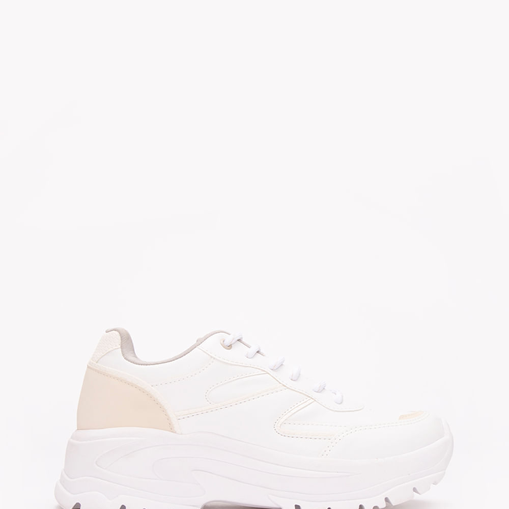 Tênis chunky com recortes ace branco Tênis chunky com recortes ace branco