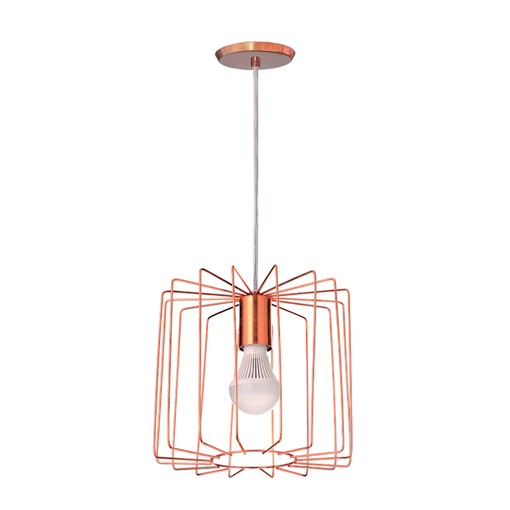 Pendente Aramado Cylinder Cobre Pendente Aramado Cylinder Cobre