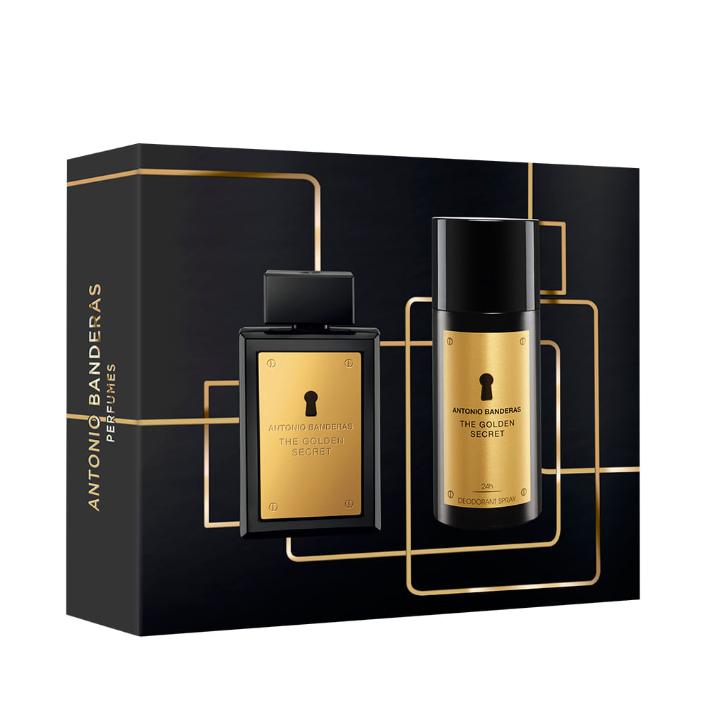 Kit perfume banderas golden secret 100ml vp e deo 150 único Kit perfume banderas golden secret 100ml vp e deo 150 único