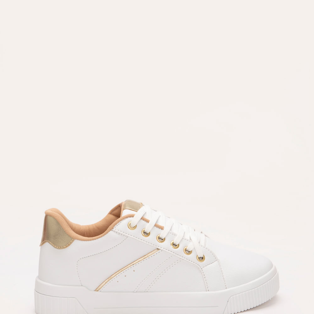 Tênis casual com recortes oneself dourado Tênis casual com recortes oneself dourado