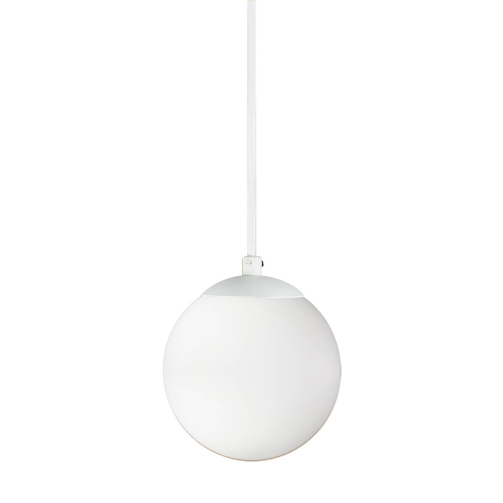 Pendente BRANCO C/ Globo de Vidro BRANCO de 14cm + LED 2W Pendente BRANCO C/ Globo de Vidro BRANCO de 14cm + LED 2W