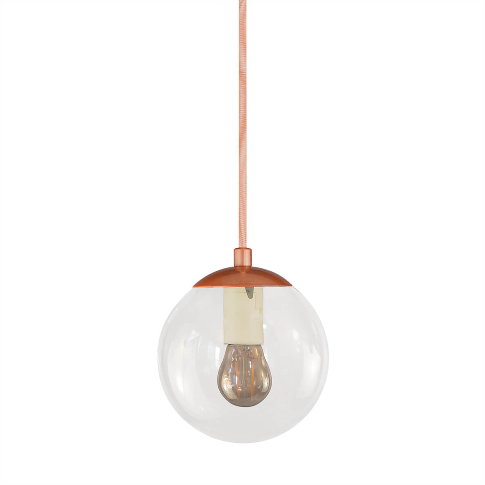 Pendente BRONZE C/ Globo de Vidro CRISTAL de 14cm + LED 2W Pendente BRONZE C/ Globo de Vidro CRISTAL de 14cm + LED 2W