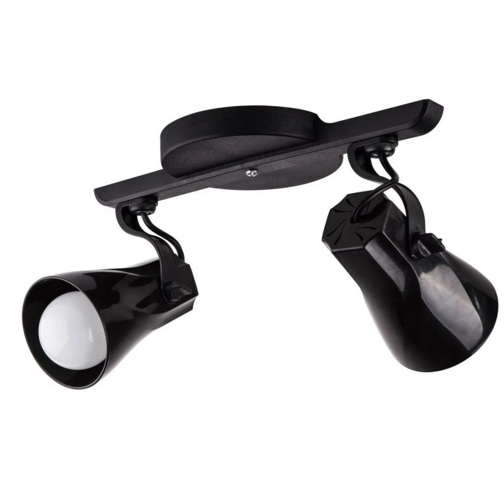 Spot Trilho Duplo Octa 2 Sobrepor Direcionável E-27 Preto Spot Trilho Duplo Octa 2 Sobrepor Direcionável E-27 Preto