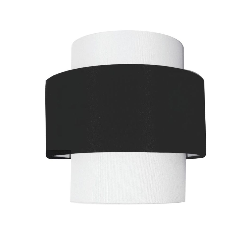 Arandela Meia Cana Md-2020 Cúpula em Tecido Branco - Preto Arandela Meia Cana Md-2020 Cúpula em Tecido Branco - Preto