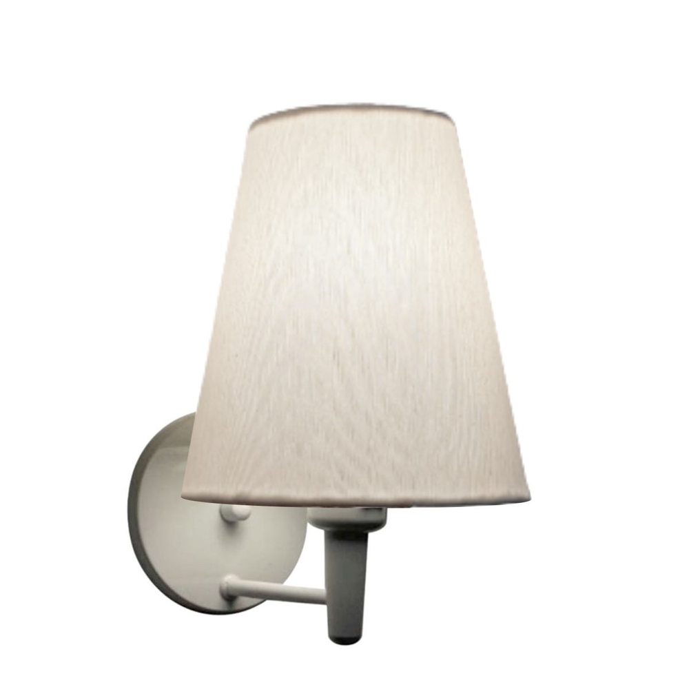 Arandela Cone Md-2007 Branco Cúpula em Tecido Branco Arandela Cone Md-2007 Branco Cúpula em Tecido Branco