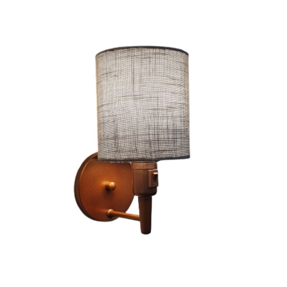 Arandela Cone Md-2030 Cobre Cúpula em Tecido Rustico Cinza Arandela Cone Md-2030 Cobre Cúpula em Tecido Rustico Cinza