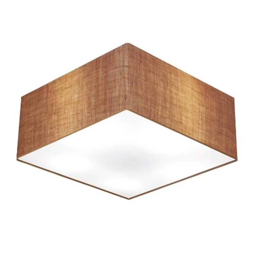 Plafon Quadrado Md-3053 Cúpula em Tecido 21/60x60cm Palha - Bivolt Plafon Quadrado Md-3053 Cúpula em Tecido 21/60x60cm Palha - Bivolt