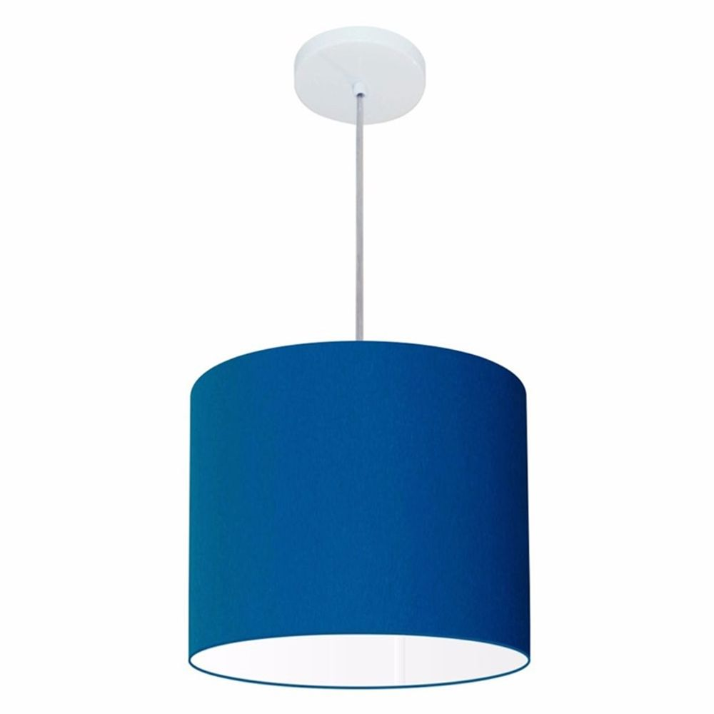 Pendente Cilíndrico Md-4054 Cúpula em Tecido 30x21cm Azul Marinho - Bivolt Pendente Cilíndrico Md-4054 Cúpula em Tecido 30x21cm Azul Marinho - Bivolt