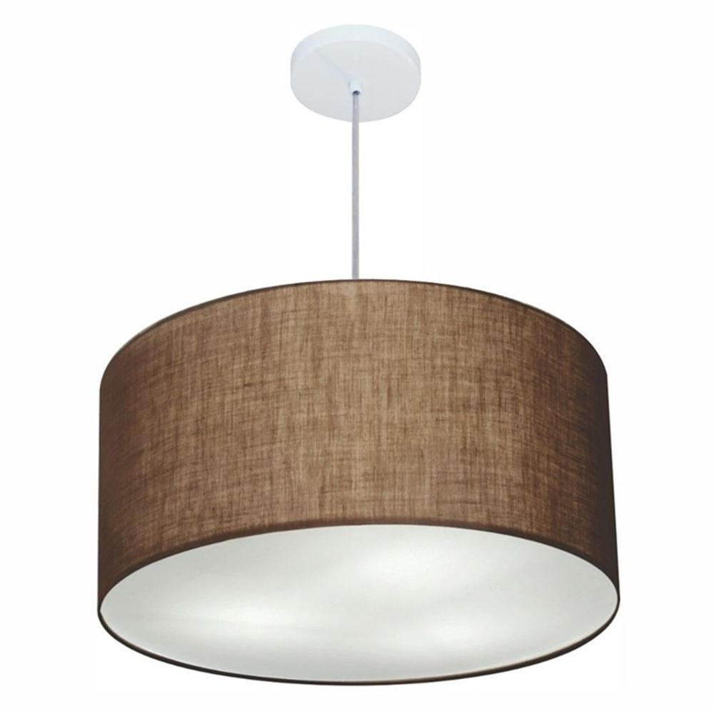 Pendente Cilíndrico Md-4101 Cúpula em Tecido 60x30cm Café - Bivolt Pendente Cilíndrico Md-4101 Cúpula em Tecido 60x30cm Café - Bivolt
