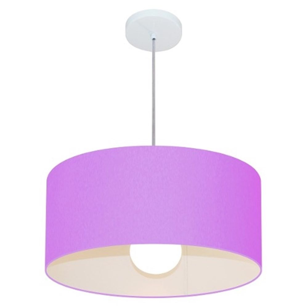 Pendente Cilíndrico 4052 Cúpula em Tecido 50x21cm Lilás - Bivolt Pendente Cilíndrico 4052 Cúpula em Tecido 50x21cm Lilás - Bivolt