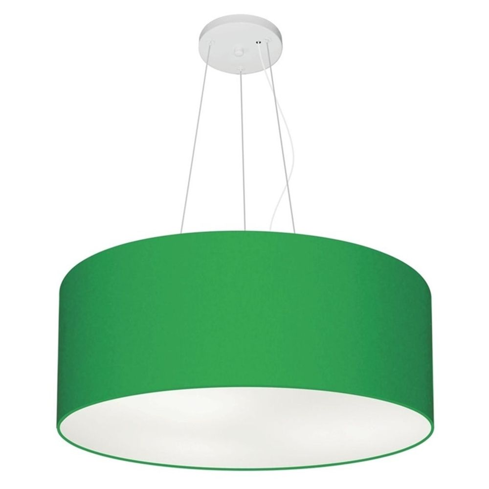 Pendente Cilíndrico Md-4047 Cúpula em Tecido 50x21cm Verde Folha - Bivolt Pendente Cilíndrico Md-4047 Cúpula em Tecido 50x21cm Verde Folha - Bivolt