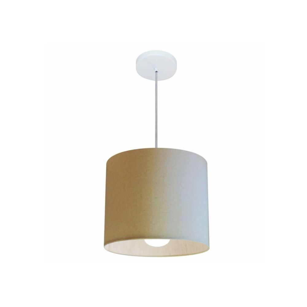 Pendente Cilíndrico Md-4113 Cúpula em Tecido 30x25cm Algodão Crú - Bivolt Pendente Cilíndrico Md-4113 Cúpula em Tecido 30x25cm Algodão Crú - Bivolt