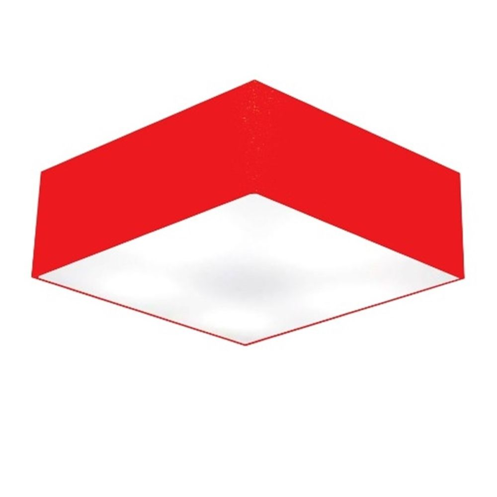 Plafon Quadrado Md-3002 Cúpula em Tecido 15/50x50cm Vermelho - Bivolt Plafon Quadrado Md-3002 Cúpula em Tecido 15/50x50cm Vermelho - Bivolt