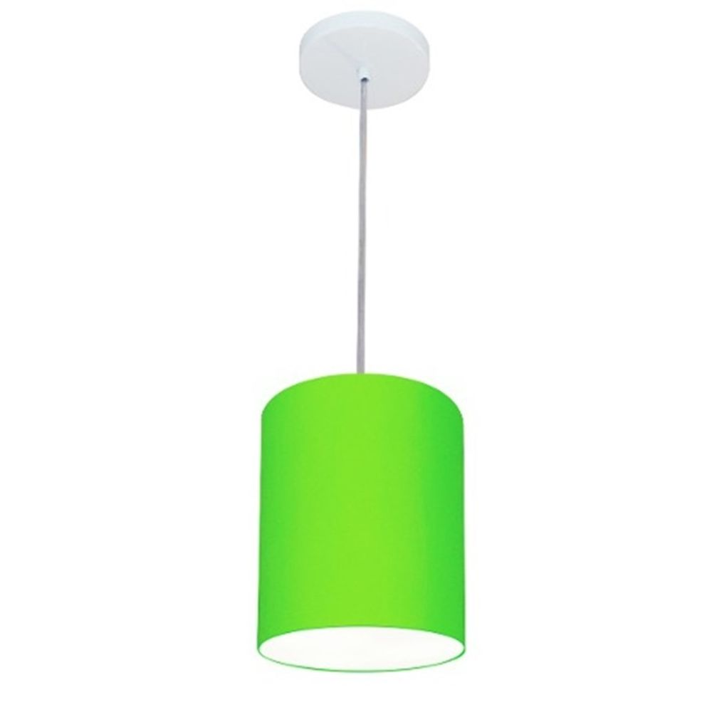 Pendente Cilíndrico Md-4012 Cúpula em Tecido 18x25cm Verde Limão - Bivolt Pendente Cilíndrico Md-4012 Cúpula em Tecido 18x25cm Verde Limão - Bivolt