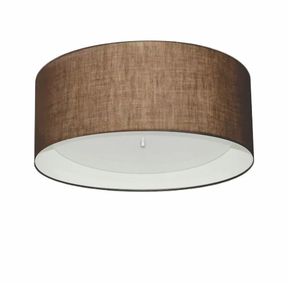 Plafon Cilíndrico Md-3161 Cúpula em Duplo Tecido 50x25cm Café - Branco - Bivolt Plafon Cilíndrico Md-3161 Cúpula em Duplo Tecido 50x25cm Café - Branco - Bivolt