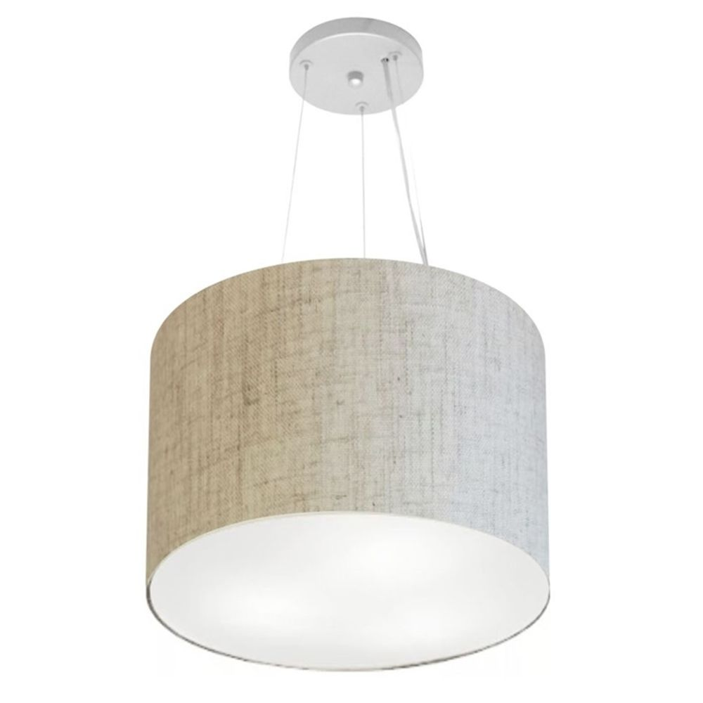 Pendente Cilíndrico Md-4183 Cúpula em Tecido 40x30cm Rústico Bege - Bivolt Pendente Cilíndrico Md-4183 Cúpula em Tecido 40x30cm Rústico Bege - Bivolt