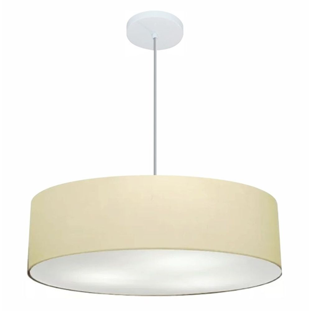 Pendente Cilíndrico Md-4221 Cúpula em Tecido 60x15cm Algodão Crú - Bivolt Pendente Cilíndrico Md-4221 Cúpula em Tecido 60x15cm Algodão Crú - Bivolt