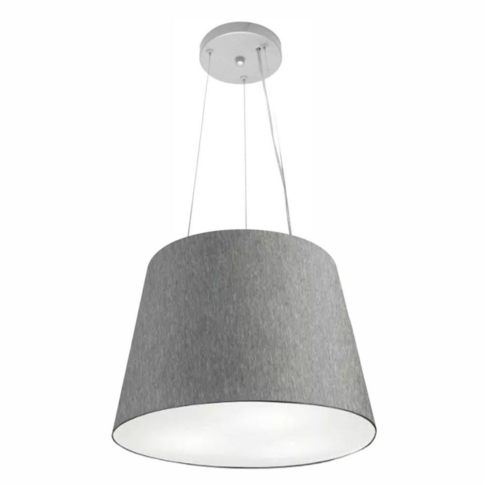 Pendente Cone Md-4152 Cúpula em Tecido 30/40x30cm Rústico Cinza - Bivolt Pendente Cone Md-4152 Cúpula em Tecido 30/40x30cm Rústico Cinza - Bivolt