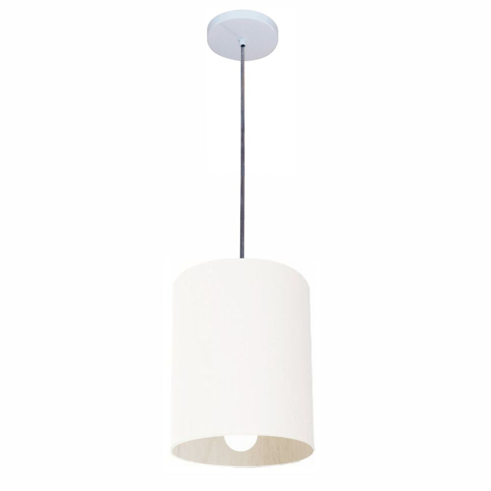 Pendente Cilíndrico Md-4200 Cúpula em Tecido 14x15cm Branco - Bivolt Pendente Cilíndrico Md-4200 Cúpula em Tecido 14x15cm Branco - Bivolt