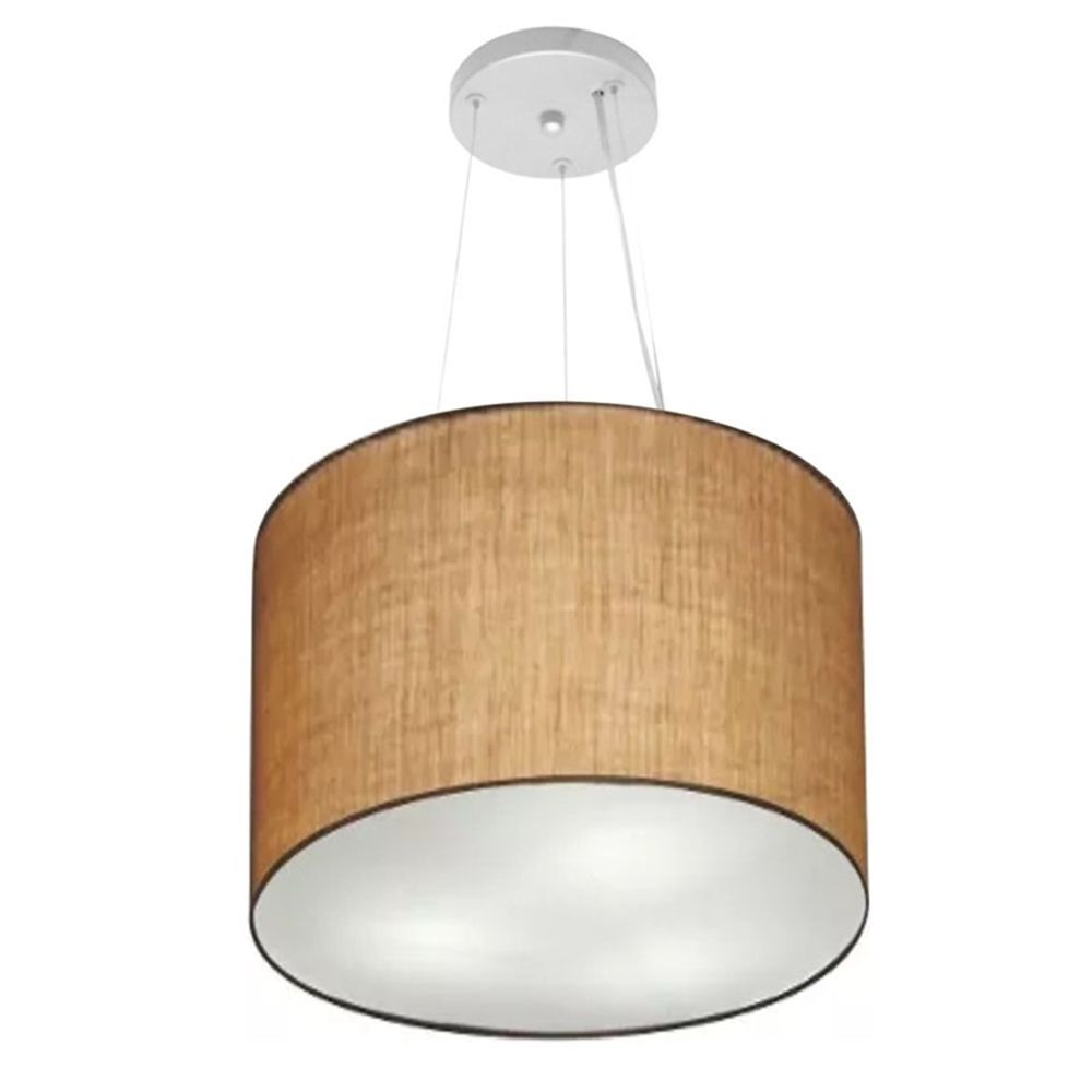 Pendente Cilíndrico Md-4183 Cúpula em Tecido 40x30cm Palha - Bivolt Pendente Cilíndrico Md-4183 Cúpula em Tecido 40x30cm Palha - Bivolt