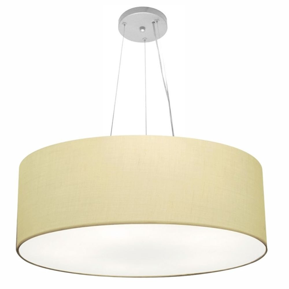 Pendente Cilíndrico Md-4010 Cúpula em Tecido 60x21cm Algodão Crú - Bivolt Pendente Cilíndrico Md-4010 Cúpula em Tecido 60x21cm Algodão Crú - Bivolt