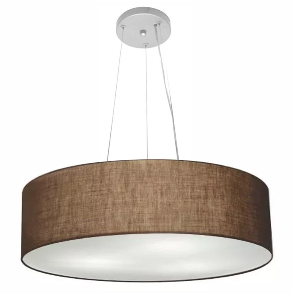 Pendente Cilíndrico Md-4029 Cúpula em Tecido 60x15cm Café - Bivolt Pendente Cilíndrico Md-4029 Cúpula em Tecido 60x15cm Café - Bivolt