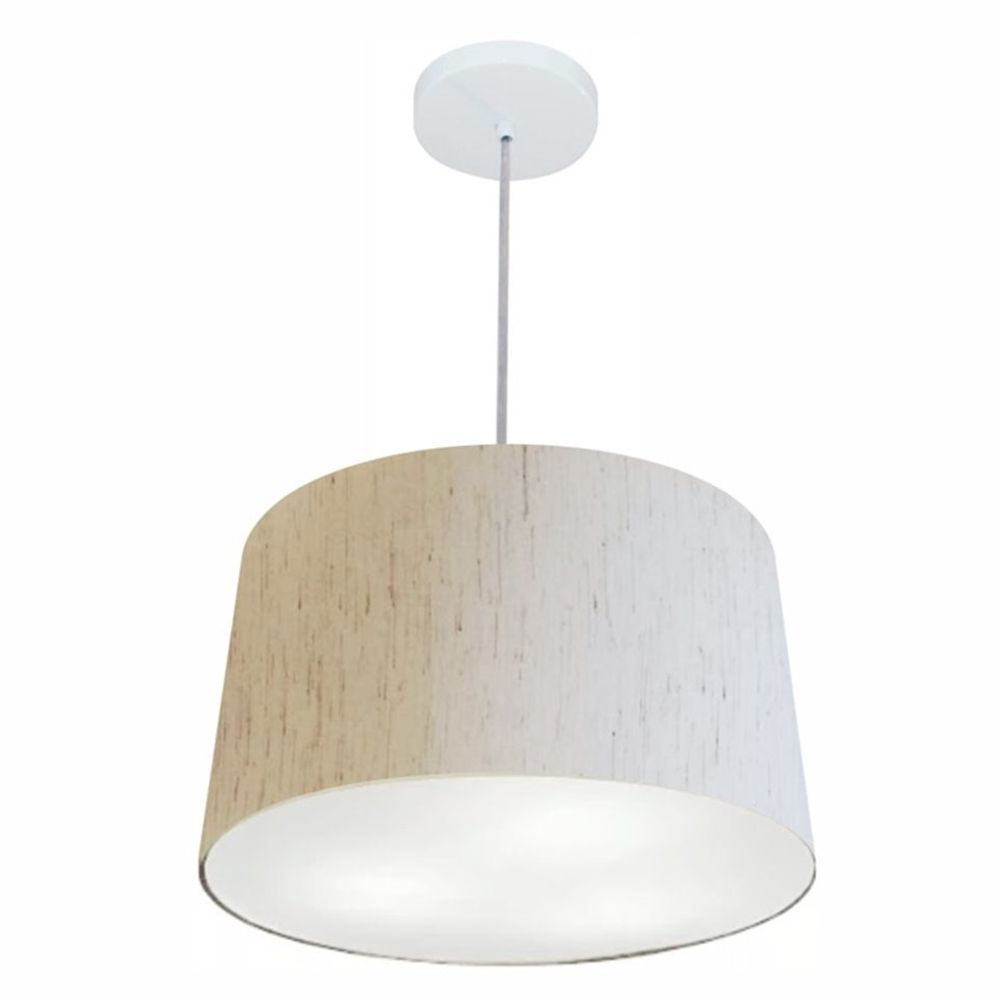 Pendente Cone Md-4156 Cúpula em Tecido 30/45x40cm Linho Bege - Bivolt Pendente Cone Md-4156 Cúpula em Tecido 30/45x40cm Linho Bege - Bivolt