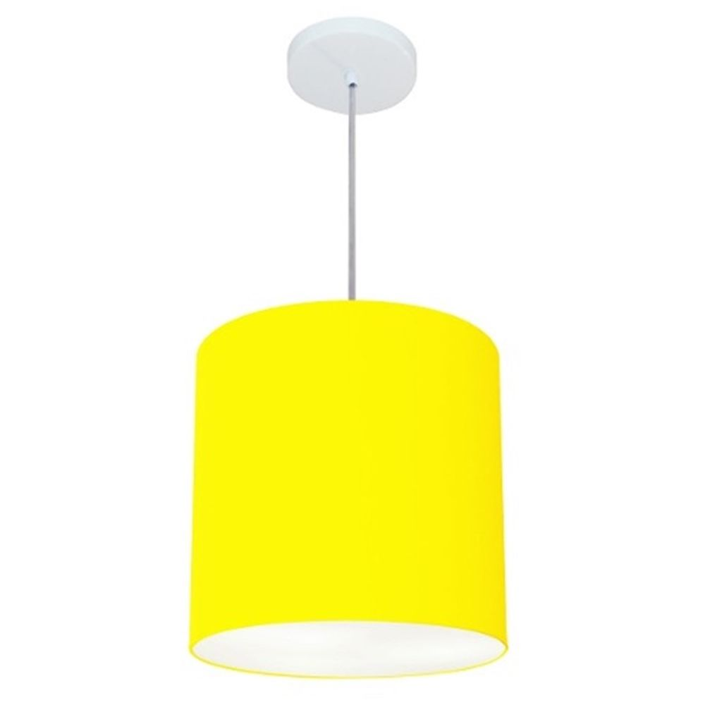 Pendente Cilíndrico Md-4036 Cúpula em Tecido 30x31cm Amarelo - Bivolt Pendente Cilíndrico Md-4036 Cúpula em Tecido 30x31cm Amarelo - Bivolt
