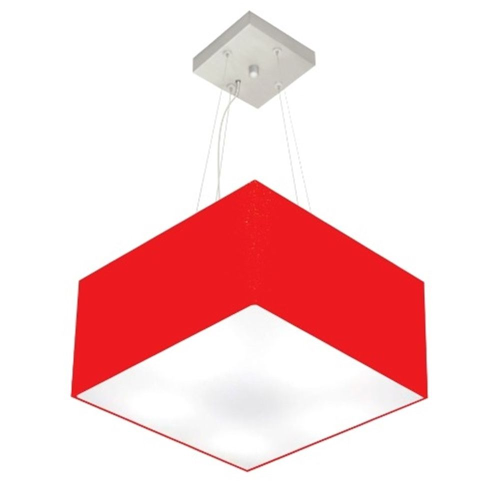 Pendente Quadrado Md-4005 Cúpula em Tecido 21-35x35cm Vermelho - Bivolt Pendente Quadrado Md-4005 Cúpula em Tecido 21-35x35cm Vermelho - Bivolt