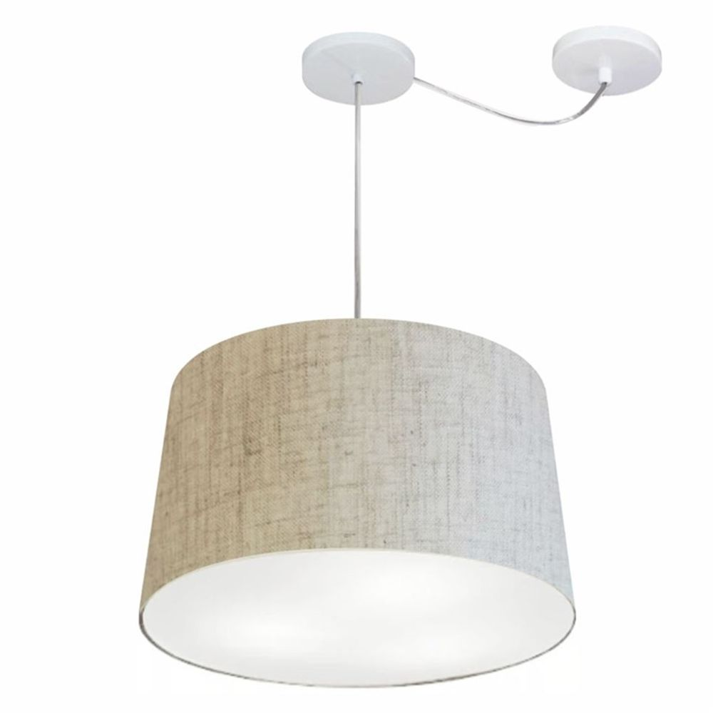 Pendente Cone Com Desvio Md-4281 Cúpula30/40x45cm Rústico Bege - Bivolt Pendente Cone Com Desvio Md-4281 Cúpula30/40x45cm Rústico Bege - Bivolt