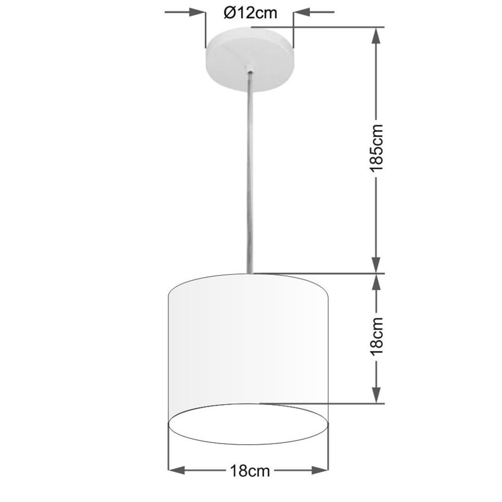 Pendente Cilíndrico Md-4046 Cúpula em Tecido 18x18cm Roxo - Bivolt Pendente Cilíndrico Md-4046 Cúpula em Tecido 18x18cm Roxo - Bivolt