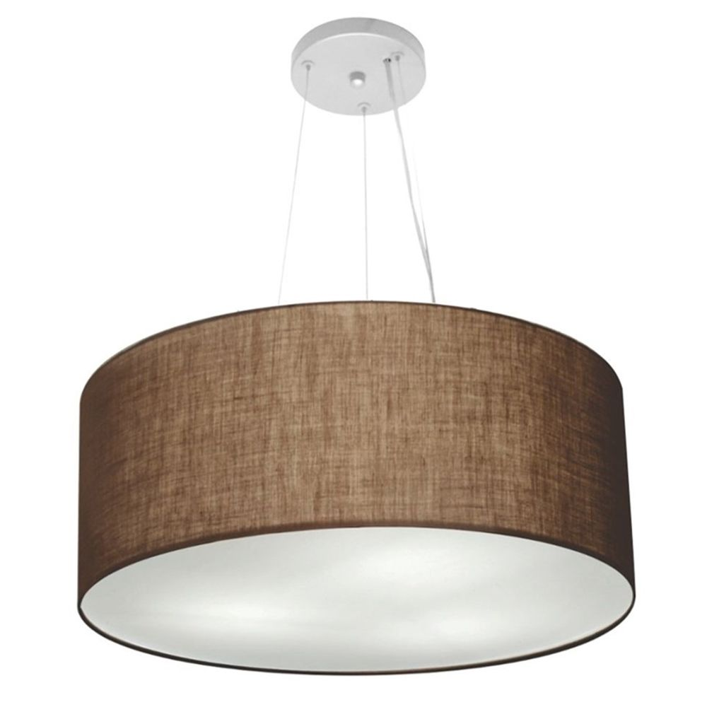 Pendente Cilíndrico Md-4047 Cúpula em Tecido 50x21cm Café - Bivolt Pendente Cilíndrico Md-4047 Cúpula em Tecido 50x21cm Café - Bivolt