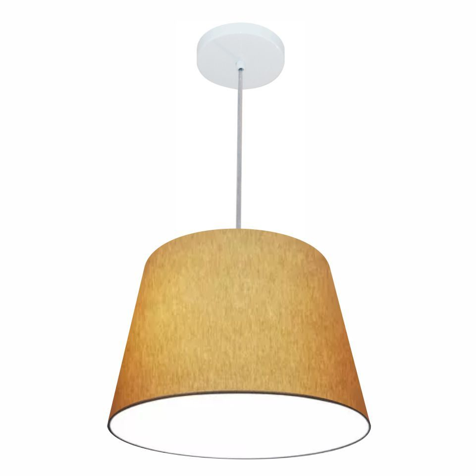Pendente Cone Md-4246 Cúpula em Tecido 30/40x30cm Palha - Bivolt Pendente Cone Md-4246 Cúpula em Tecido 30/40x30cm Palha - Bivolt