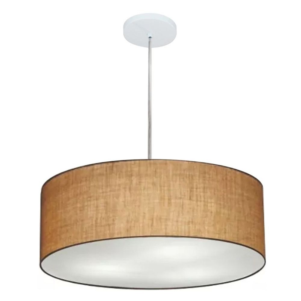 Pendente Cilíndrico Md-4218 Cúpula em Tecido 55x15cm Palha - Bivolt Pendente Cilíndrico Md-4218 Cúpula em Tecido 55x15cm Palha - Bivolt