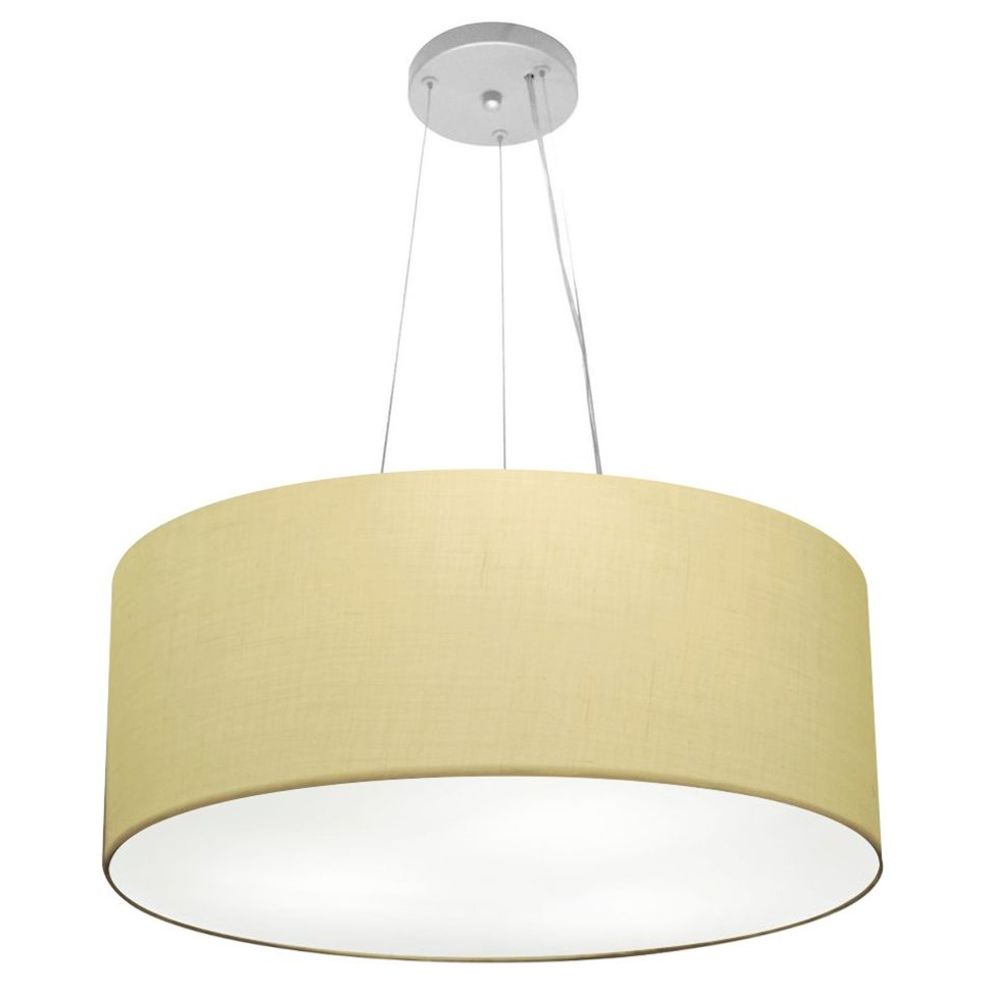 Pendente Cilíndrico Md-4047 Cúpula em Tecido 50x21cm Algodão Crú - Bivolt Pendente Cilíndrico Md-4047 Cúpula em Tecido 50x21cm Algodão Crú - Bivolt