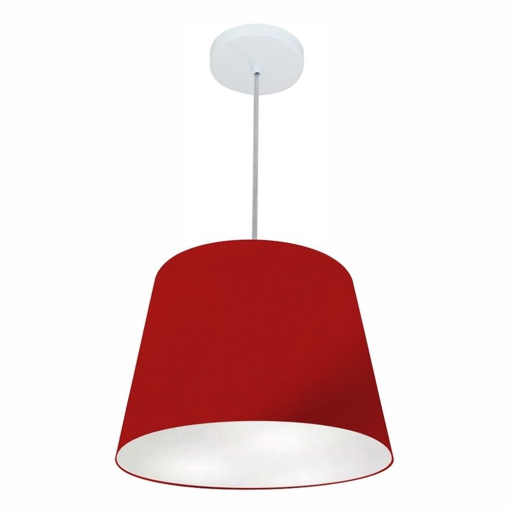 Pendente Cone Md-4155 Cúpula em Tecido 30/40x30cm Bordô - Bivolt Pendente Cone Md-4155 Cúpula em Tecido 30/40x30cm Bordô - Bivolt
