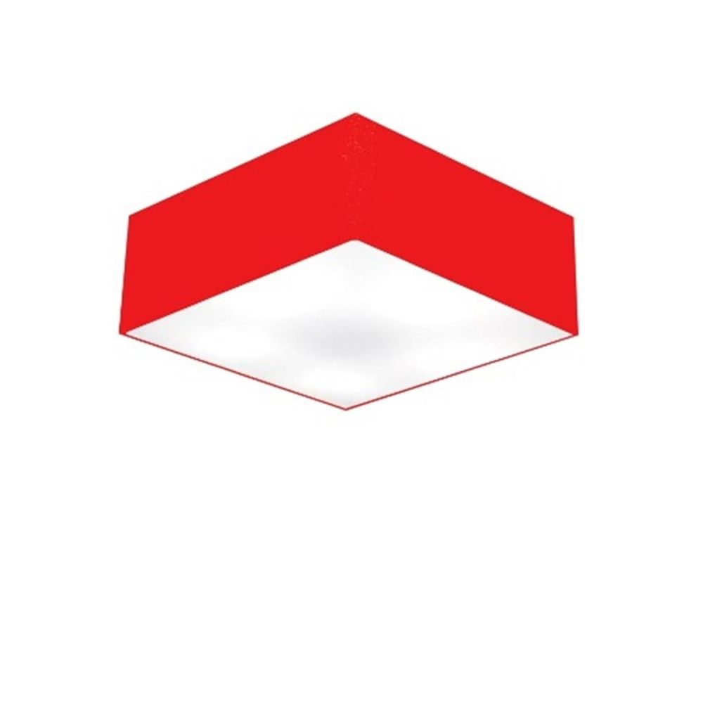Plafon Quadrado Md-3001 Cúpula em Tecido 12/35x35cm Vermelho - Bivolt Plafon Quadrado Md-3001 Cúpula em Tecido 12/35x35cm Vermelho - Bivolt