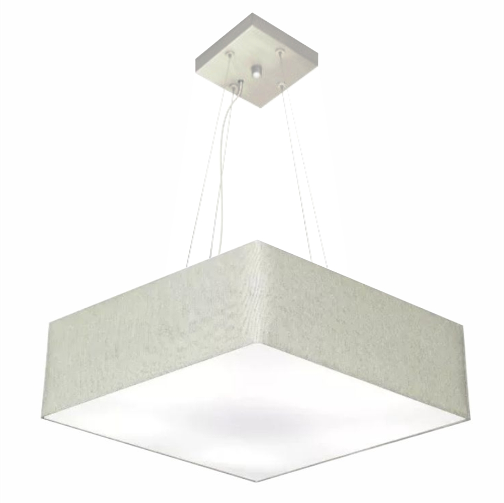 Pendente Quadrado Md-4032 Cúpula em Tecido 15-50x50cm Rústico Cinza - Bivolt Pendente Quadrado Md-4032 Cúpula em Tecido 15-50x50cm Rústico Cinza - Bivolt